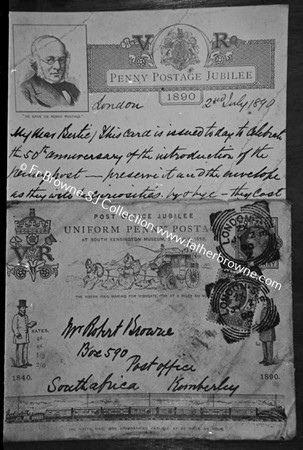 COPY NEGS LETTER FATHERS COMMEMORATING 50TH PENNY POST 2 7 1890